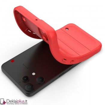 Magic Shield guminis dėklas su kameros apsauga - raudonas (Nothing Phone 3A Lite)